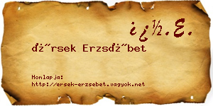Érsek Erzsébet névjegykártya
