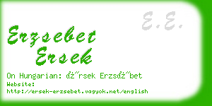 erzsebet ersek business card